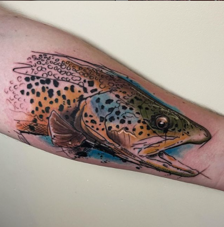 Tattoos - Justin Hammontree Illustrative Fish in Color  - 144395